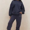 Sky Navy Fleece Back Jogging Trousers