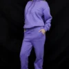 Sky Purple Fleece Back Jogging Trousers