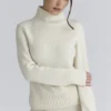 Skye Ivory Merino Wool Roll Neck Sweater