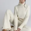 Skye Ivory Merino Wool Roll Neck Sweater
