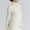 Skye Ivory Merino Wool Roll Neck Sweater