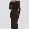 Sloane Chocolate Soft Cotton Boucle Maxi Skirt
