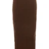 Sloane Chocolate Soft Cotton Boucle Maxi Skirt