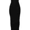 Sofia Black Mesh Strapless Maxi Dress
