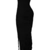 Sofia Black Mesh Strapless Maxi Dress