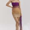 Sofie Ombre Mesh Strapless Mini Dress