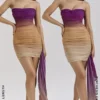 Sofie Ombre Mesh Strapless Mini Dress