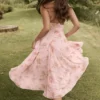 Solada English Vintage Rose Print Georgette Halter Sundress