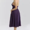 Solada Grape Georgette Halter Sundress