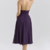 Solada Grape Georgette Halter Sundress