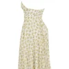 Solada Ivory Vintage Floral Print Georgette Halter Sundress