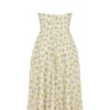 Solada Ivory Vintage Floral Print Georgette Halter Sundress