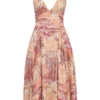 Solada Paisley Patchwork Print Georgette Halter Sundress