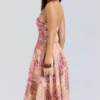 Solada Paisley Patchwork Print Georgette Halter Sundress