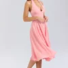 Solada Peach Georgette Halter Sundress