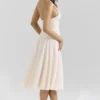 Solada Vintage Cream Georgette Halter Sundress