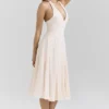 Solada Vintage Cream Georgette Halter Sundress