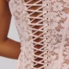 Solaine Baby Pink Floral Lace Boned Corset Top