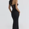 Solaine Black Lace Corset Maxi Dress