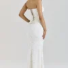 Solaine Ivory Lace Corset Maxi Dress