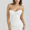 Solaine Ivory Lace Corset Maxi Dress