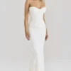 Solaine Ivory Lace Corset Maxi Dress