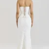 Solaine Ivory Lace Corset Maxi Dress