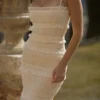 Solana Ivory Sequin Pleat Maxi Dress