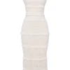 Solana Ivory Sequin Pleat Maxi Dress