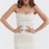 Solana Ivory Sequin Pleat Maxi Dress