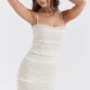 Solana Ivory Sequin Pleat Maxi Dress