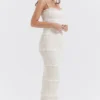 Solana Ivory Sequin Pleat Maxi Dress