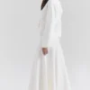 Solara Ivory Wool Mix Flared Midi Skirt