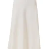 Solara Ivory Wool Mix Flared Midi Skirt