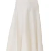 Solara Ivory Wool Mix Flared Midi Skirt