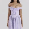 Soleil Orchid Off Shoulder Mini Dress
