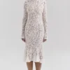 Sophia Vintage Ivory Lace Fitted Midi Dress