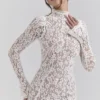 Sophia Vintage Ivory Lace Fitted Midi Dress