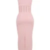 Sophina Perfectly Pink Broderie Anglais Plunge Maxi Dress