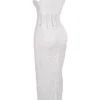 Sophina White Cotton Broderie Anglais Plunge Maxi Dress