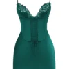 Soraya Forest Satin Slip Dress