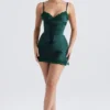 Soraya Forest Satin Slip Dress