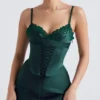 Soraya Forest Satin Slip Dress