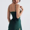 Soraya Forest Satin Slip Dress