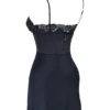 Soraya Navy Satin Slip Dress