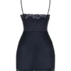 Soraya Navy Satin Slip Dress