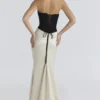 Sorcha Black & Champagne Corset Maxi Gown