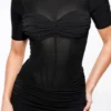 Sorrel Black Semi Sheer Midi Dress
