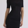 Sorrel Black Semi Sheer Midi Dress