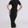 Sorrel Black Semi Sheer Midi Dress